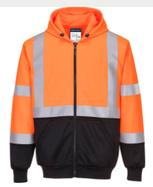 B315 - Hi-Vis Contrast Zipped Hoodie