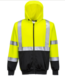 B315 - Hi-Vis Contrast Zipped Hoodie