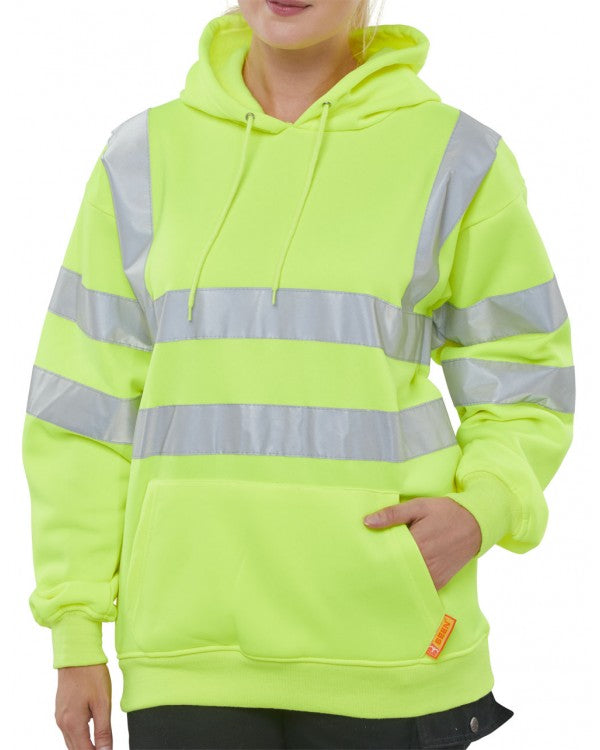 BSeen Hi-Vis Pull On Hoody Sweatshirt Yellow