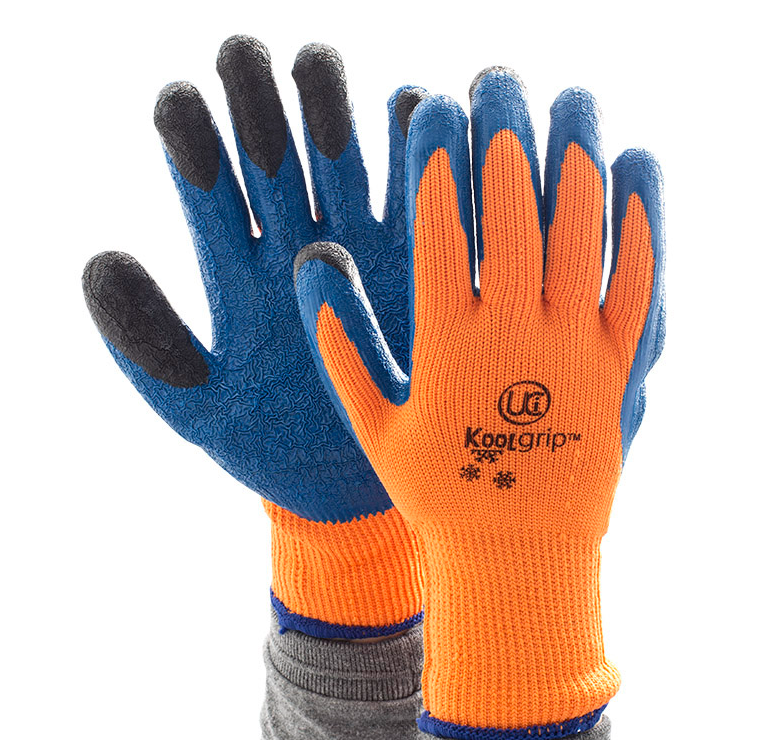 UCi KOOLgrip Orange Hi-Vis Cold Handling Grip Gloves XL