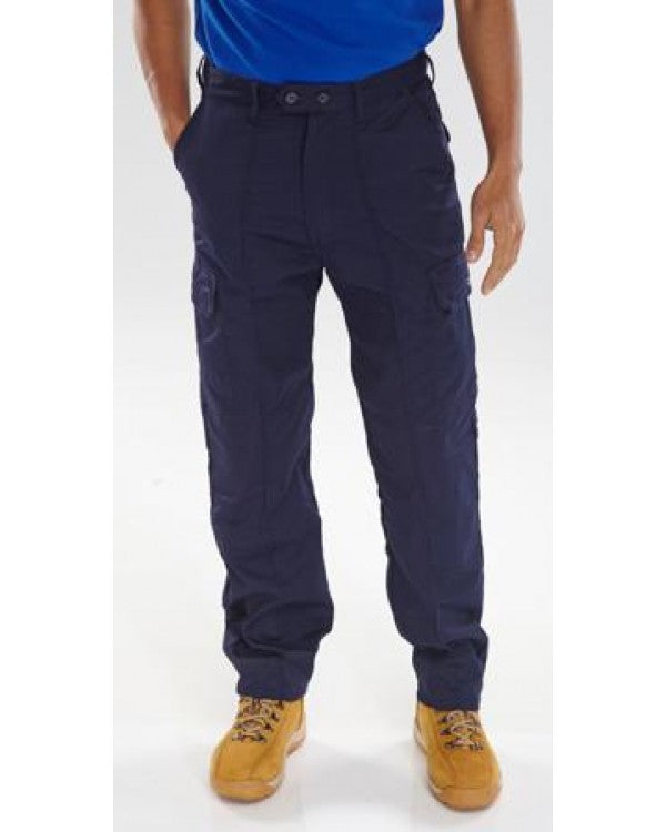 Plain Click Trousers Navy