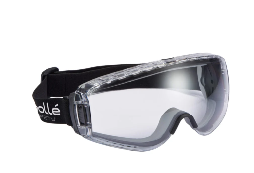 Bolle Pilot, Scratch Resistant Anti-Mist Safety Goggles with clear lenses