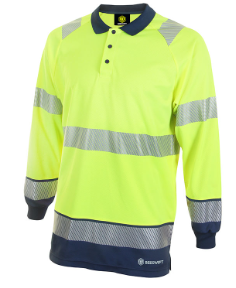 Hi Vis two tone polo shirt long sleeve