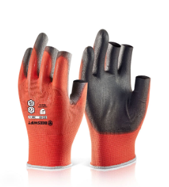 PU COATED 3 FINGERLESS GLOVE